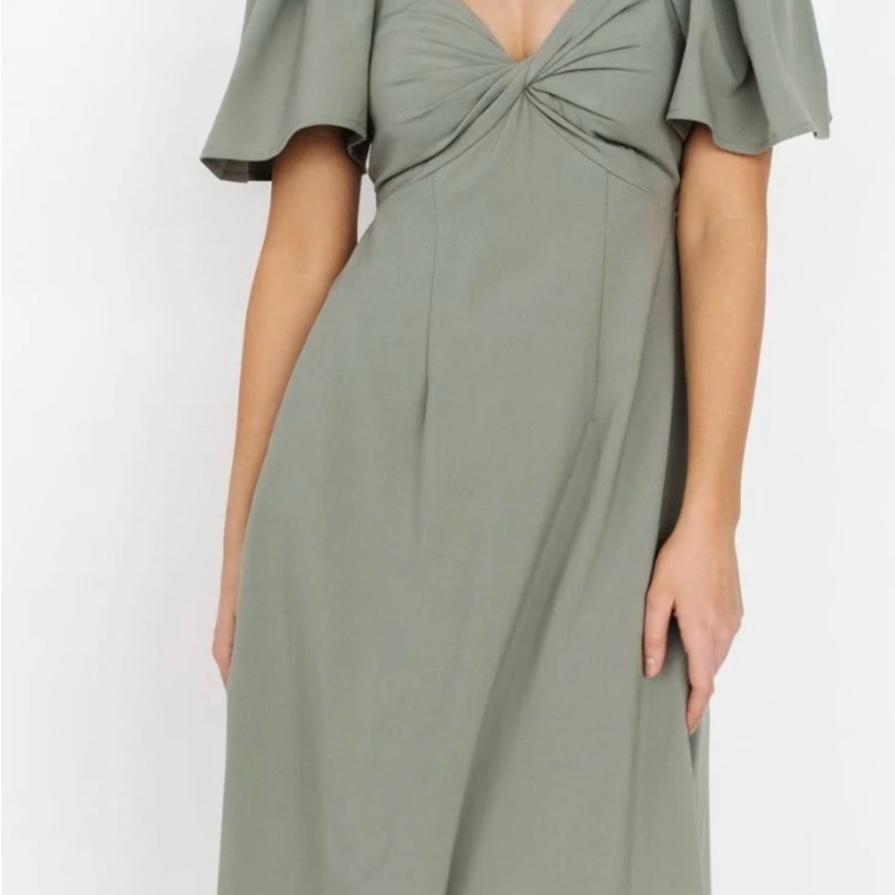 Baltic Born Sage Green Indie Tie Back Dress